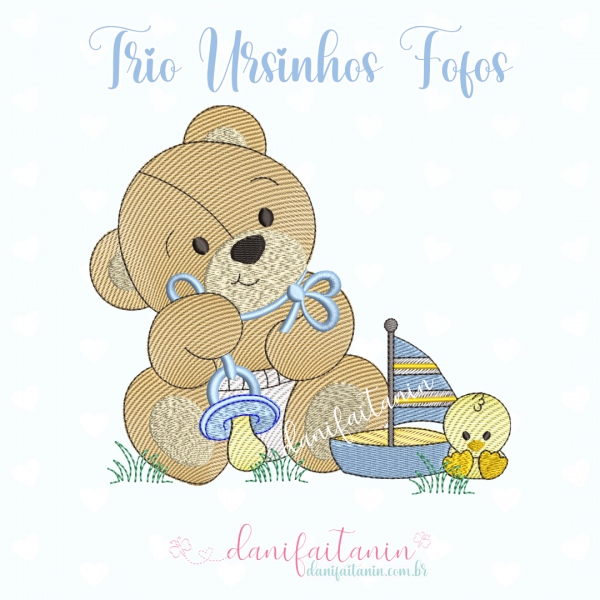 TRIO URSINHOS FOFOS Matrizes para bordados pontos leves rippled dani faitanin