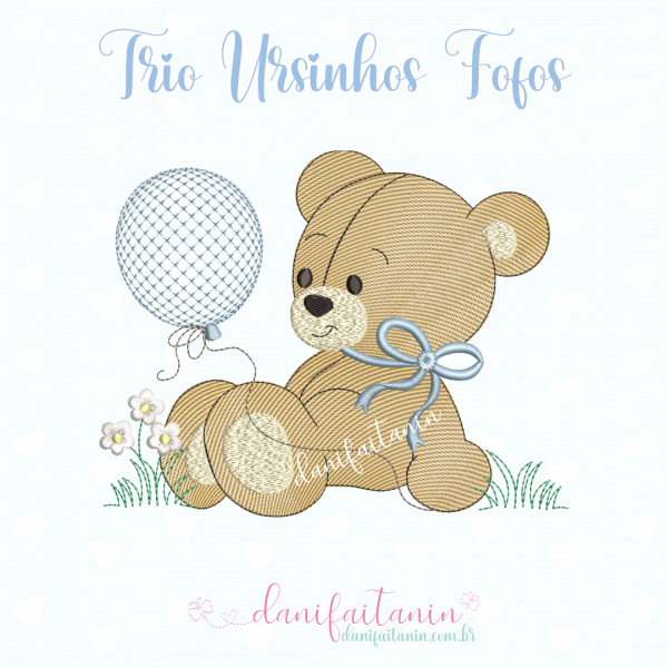 TRIO URSINHOS FOFOS Matrizes para bordados pontos leves rippled dani faitanin