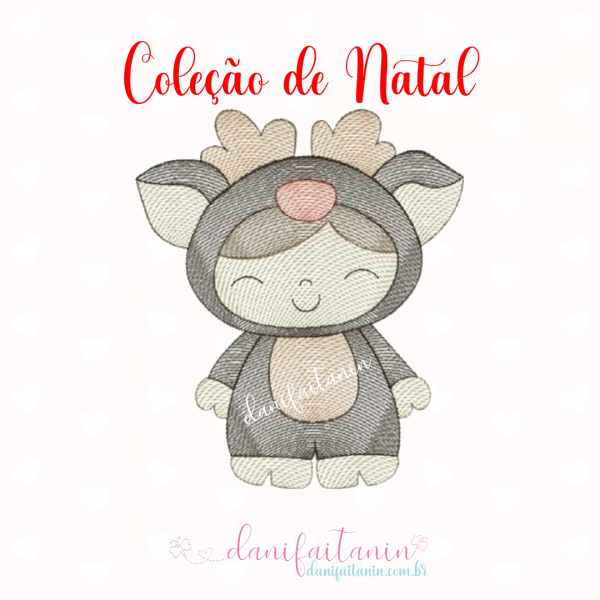 MATRIZ DE BORDADO NATAL EXCLUSIVA DANI FAITANIN COM RENA, PAPAI NOEL, MAMÃE NOEL, BONECO DE GENGIBRE, PINGUIM, BONECO DE NEVE ARVORE DE NATAL