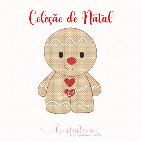 MATRIZ DE BORDADO NATAL EXCLUSIVA DANI FAITANIN COM RENA, PAPAI NOEL, MAMÃE NOEL, BONECO DE GENGIBRE, PINGUIM, BONECO DE NEVE ARVORE DE NATAL