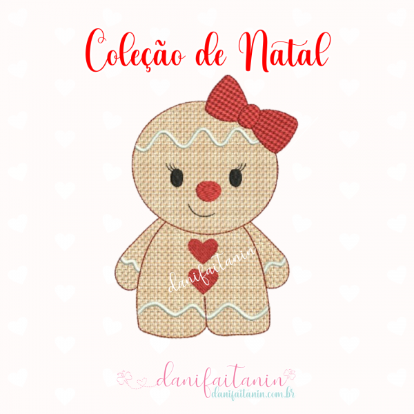 MATRIZ DE BORDADO NATAL EXCLUSIVA DANI FAITANIN COM RENA, PAPAI NOEL, MAMÃE NOEL, BONECO DE GENGIBRE, PINGUIM, BONECO DE NEVE ARVORE DE NATAL