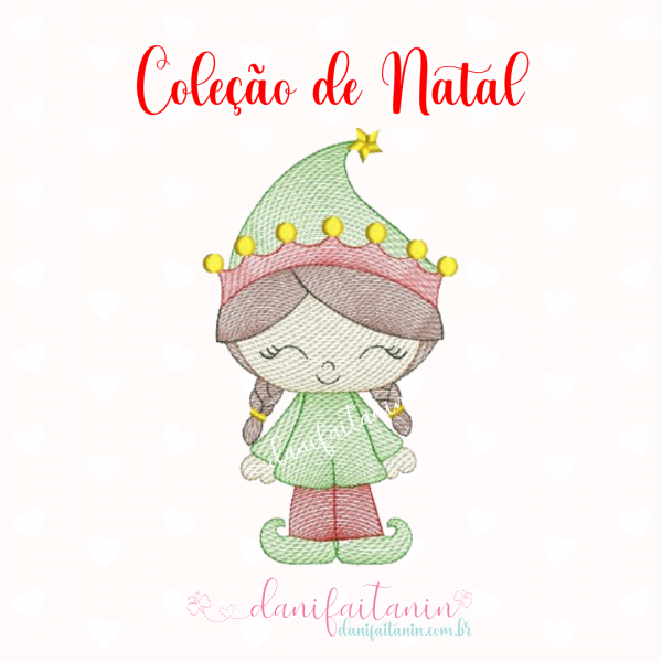 MATRIZ DE BORDADO NATAL EXCLUSIVA DANI FAITANIN COM RENA, PAPAI NOEL, MAMÃE NOEL, BONECO DE GENGIBRE, PINGUIM, BONECO DE NEVE ARVORE DE NATAL