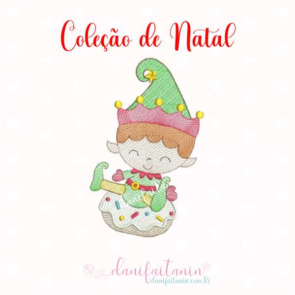 MATRIZ DE BORDADO NATAL EXCLUSIVA DANI FAITANIN COM RENA, PAPAI NOEL, MAMÃE NOEL, BONECO DE GENGIBRE, PINGUIM, BONECO DE NEVE ARVORE DE NATAL