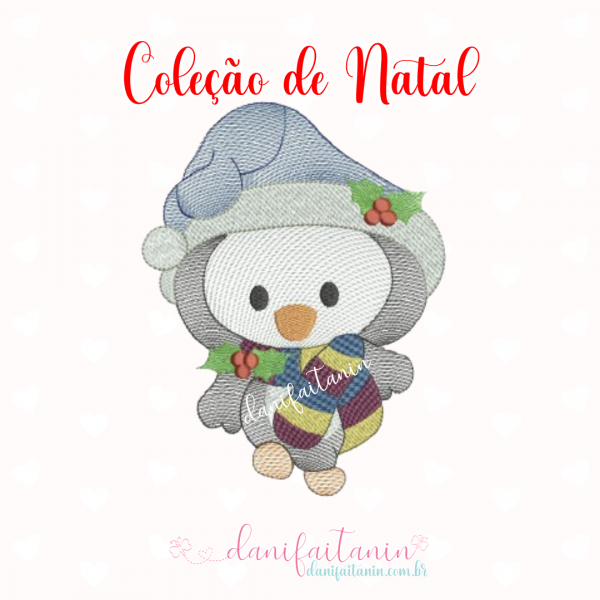 MATRIZ DE BORDADO NATAL EXCLUSIVA DANI FAITANIN COM RENA, PAPAI NOEL, MAMÃE NOEL, BONECO DE GENGIBRE, PINGUIM, BONECO DE NEVE ARVORE DE NATAL