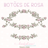 matriz de bordado de flores botões de rosas